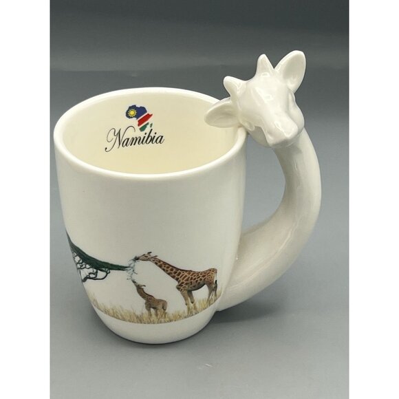 Unbranded Other - Giraffe Handle Ceramic Mug Acacia Tree Namibia Africa Souvenir Cup 12 fl oz